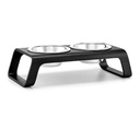Desco hondenvoerbak - Ash Black Stained Wood/Inox