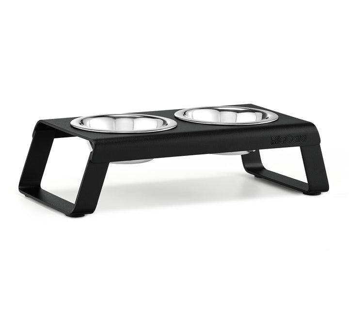 Desco hondenvoerbak - Powder-Coated Black Aluminium/Inox