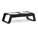 Desco hondenvoerbak - Powder-Coated Black Aluminium/Inox