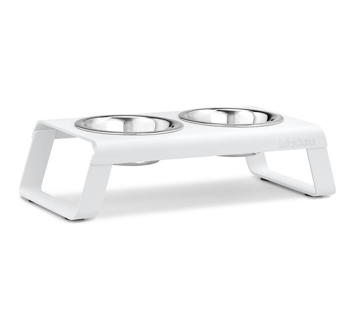 [C06-005-02-S] Desco hondenvoerbak - Powder-Coated White Aluminium/Inox (S)