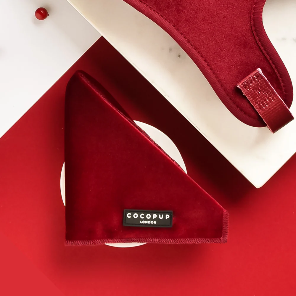 Luxe fluwelen bandana - Bessenrood