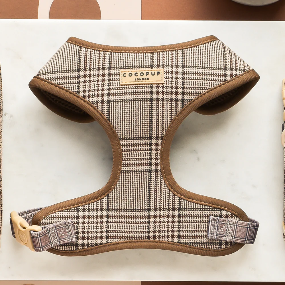 Pup Plaid harnas - Bruin (XXS)
