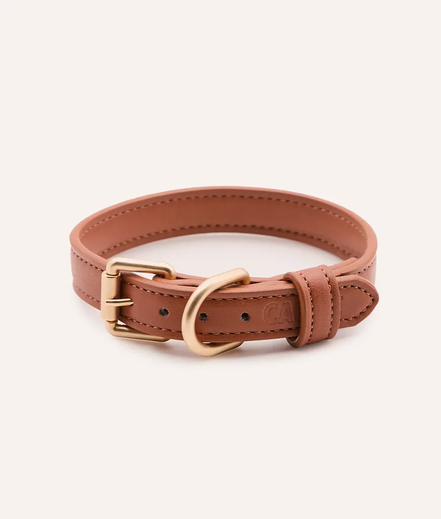 Vegan halsband - Bruin (XXS)