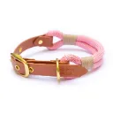 Halsband met vergulde gesp - Pastelroze