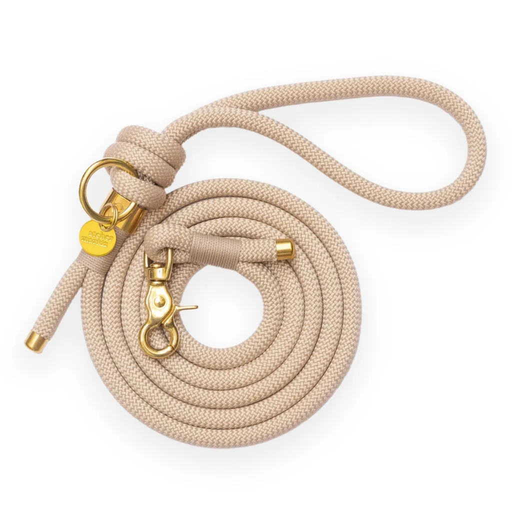 Leiband met vergulden sluiting - Latte (Enkelvoudig - 180cm)