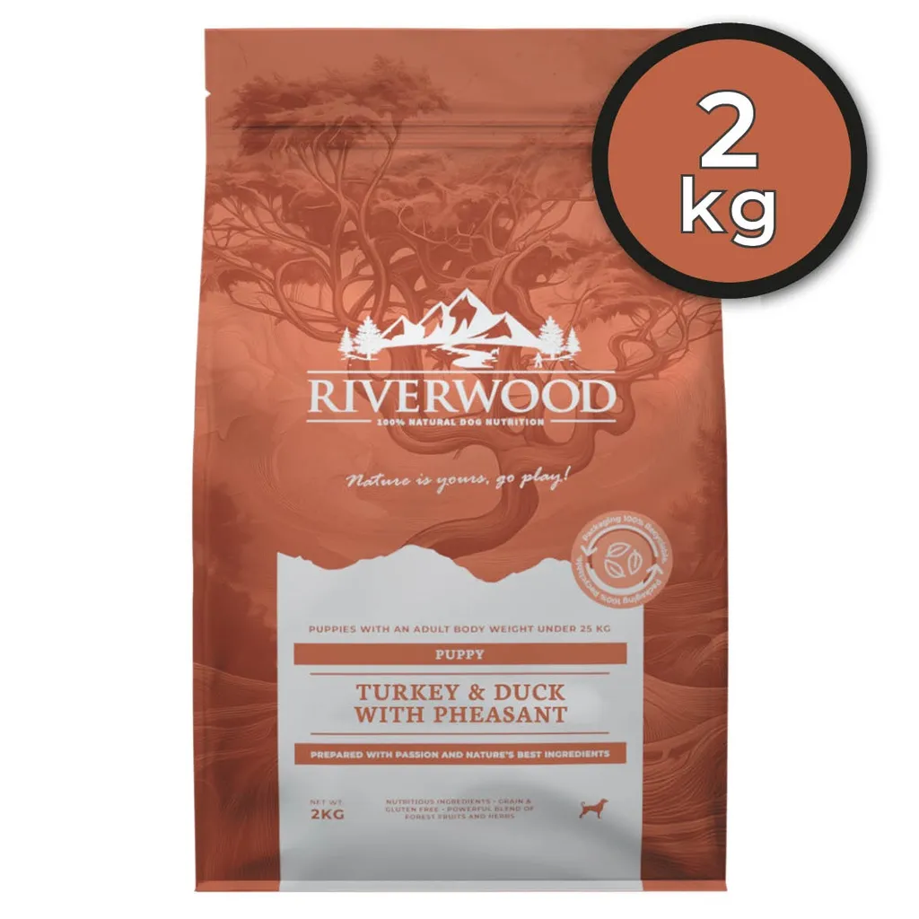 Riverwood Puppy Kalkoen & Eend met Fazant - 2 Kg