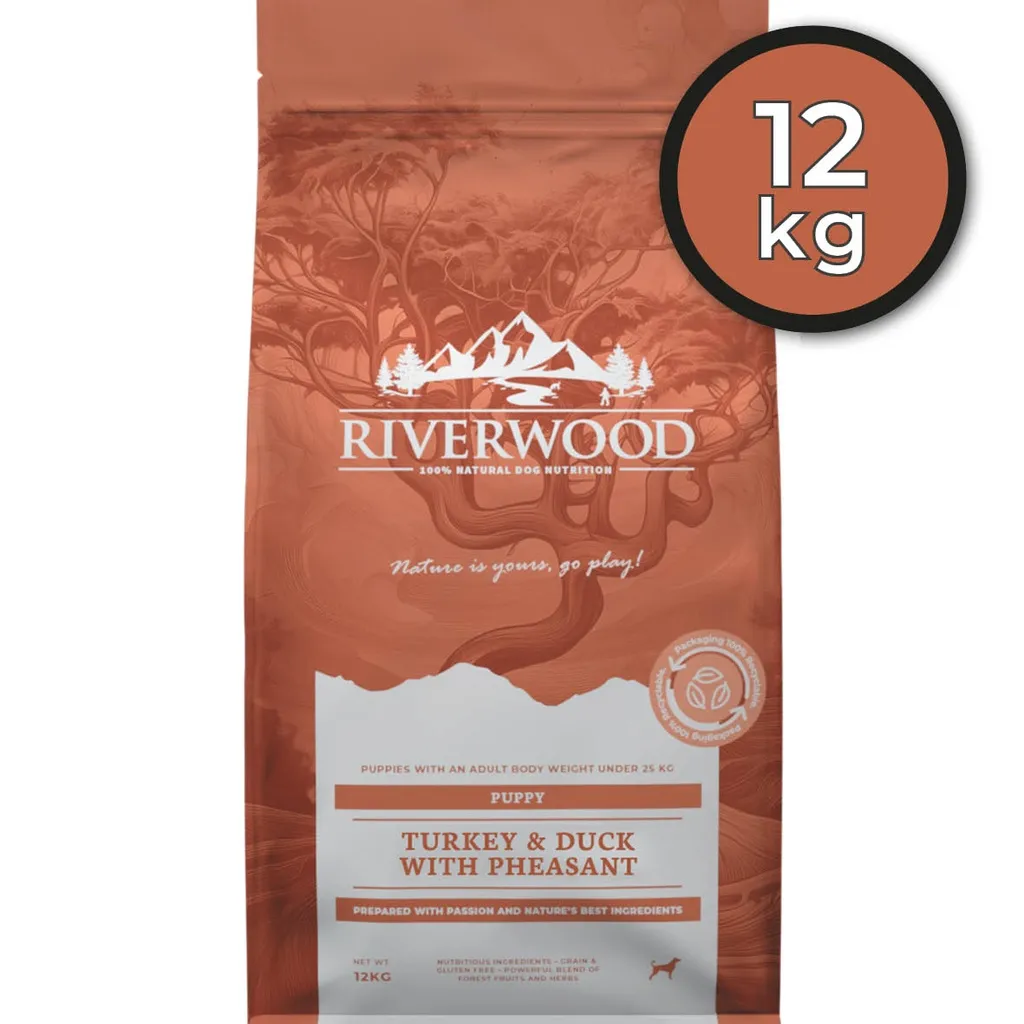 Riverwood Puppy Kalkoen & Eend met Fazant - 12 Kg