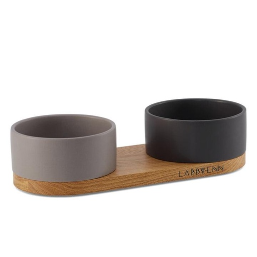Vuku ceramic double buffet - black and cocoa