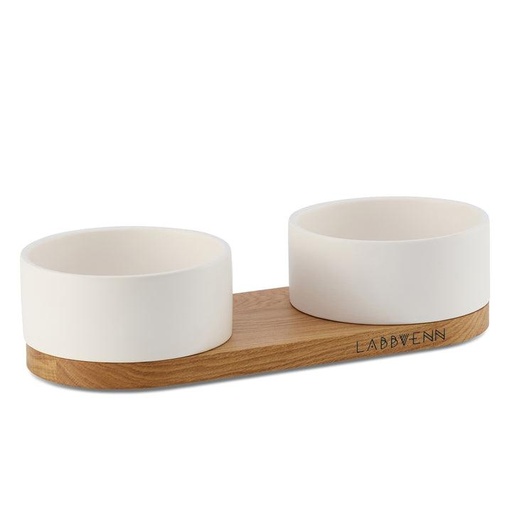 Mangeoire double Vuku - Blanc