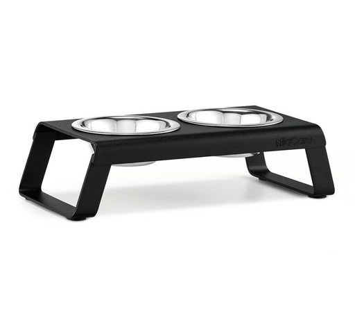 Mangeoire pour chien Desco - Powder-Coated Black Aluminium/Inox